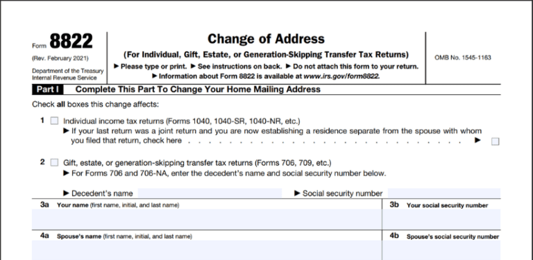 IRS Form 8822: Updating Your Address With The IRS - Florida Tax Solvers