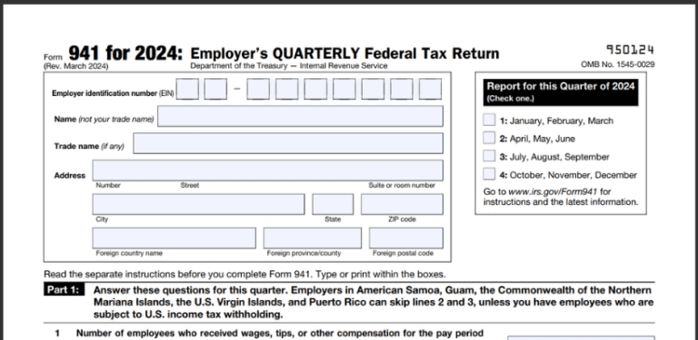 Guide to IRS Form 941: Quarterly Tax Reporting for Employers (Updated ...